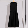 丁摩 纯棉弹力法式无袖背心连衣裙女夏高级感黑色长裙休显瘦裙子质感5ZF-1318 商品缩略图0