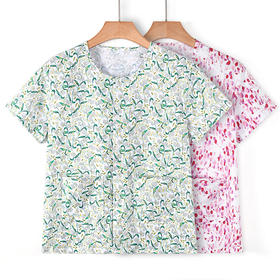 雀说 夏季纯棉宽松大码中老年女家居服开衫