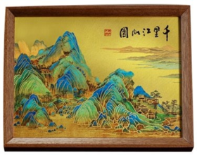 朱炳仁铜千里江山桌屏