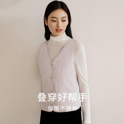金三塔100%桑蚕丝填充保暖长袖棉袄女保暖背心马甲秋冬丝绵外套 NSF9D731/NSFAD733 商品图7