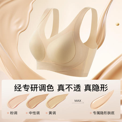 【隐形粉底液内衣】夏季薄款内搭无痕交叉提拉防下垂减压美背文胸诗情舞韵 商品图4