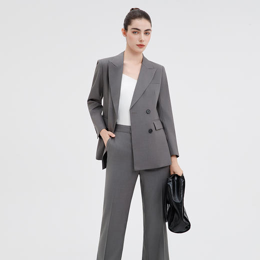 IWY/气质英伦风西装套装女秋冬新款灰色总裁上班职业装阔腿裤C14213+P34213 商品图4