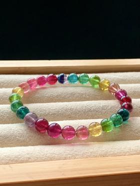 7.2mm单圈彩虹碧玺手串
