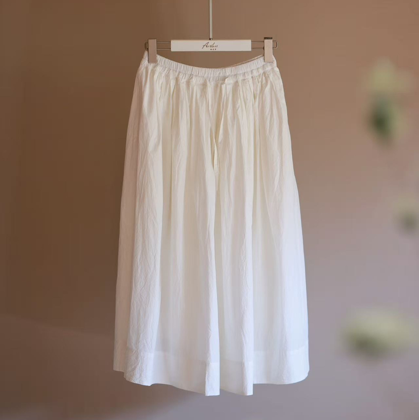 黄阿福  细棉褶皱半裙