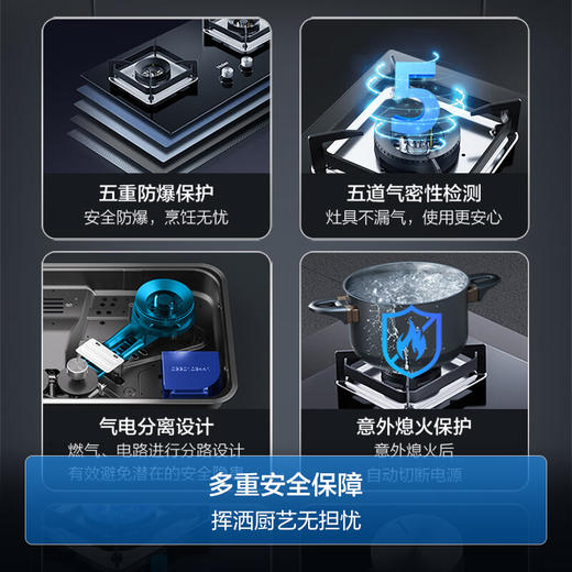 海尔抽油烟机 顶侧一体欧式超薄齐平橱柜隐形嵌 高温热熔洗 变频28风量1200Pa大静压28风量变频小巧超薄+Q2BE5燃气灶 烟机套装 商品图9