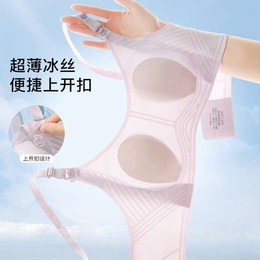 【无痕超薄冰丝】夏季薄款哺乳孕妇文胸软支撑提拉防垂前开扣文胸明珠入画 商品图2