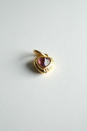 特价福利 18k金黄金包镶天然碧玺吊坠 赠银镀金项链~