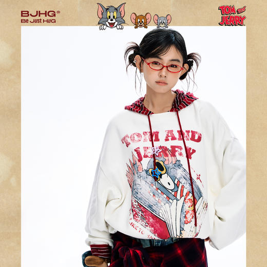 【猫和老鼠联名】BJHG不计后果美式复古卫衣男款秋宽松情侣上衣女 商品图2