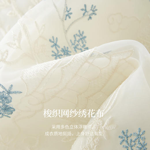 【年货节】熙世界国风刺绣立领短外套女早秋25年新款网纱长袖拼接新中式衬衫 商品图2