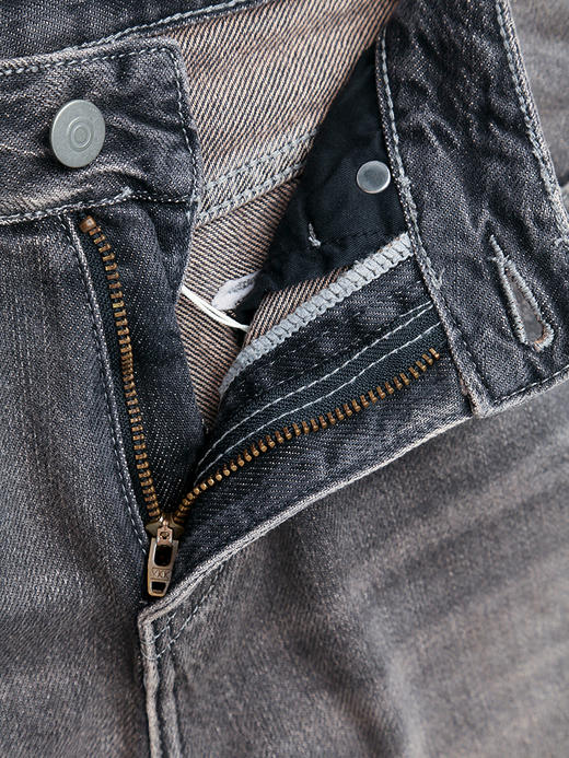 复古做旧灰色阔腿牛仔裤女秋季高腰显瘦宽松直筒垂感拖地长裤子 商品图3