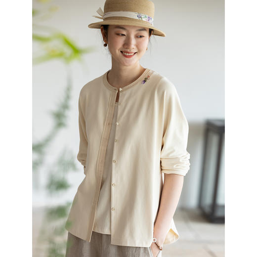 牧衣游原创 舒适棉衬衫秋季新款款舒适宽松休闲百搭开衫 松弛有度 商品图1