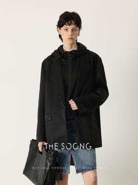 THESOONG玄墨岩染经典叠穿共生廓形可拆卸真两件套外套HWWT7444