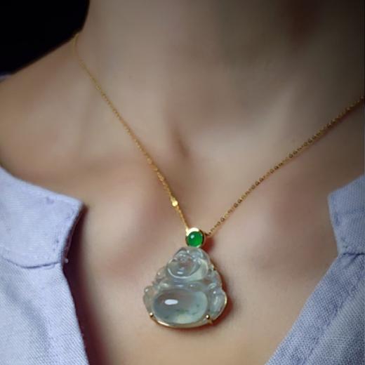 18K金镶嵌翡翠弥勒佛 商品图6