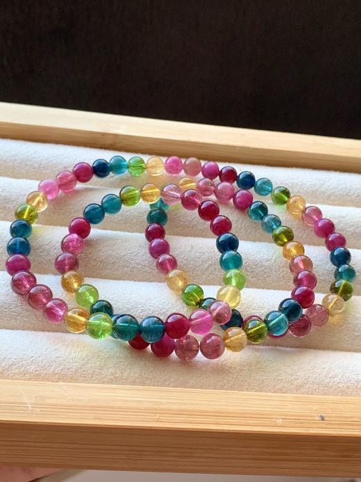 6.2mm多圈彩虹碧玺手串 商品图2