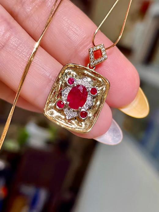 0.96ct刻面红宝石吊坠 商品图2