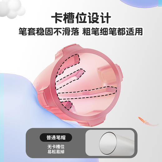 猫太子铅笔帽铅笔套小学生笔套铅笔头保护套软硅胶中性笔笔盖笔帽铅笔延长器儿童保护大三角粗杆细杆铅笔专用 商品图4