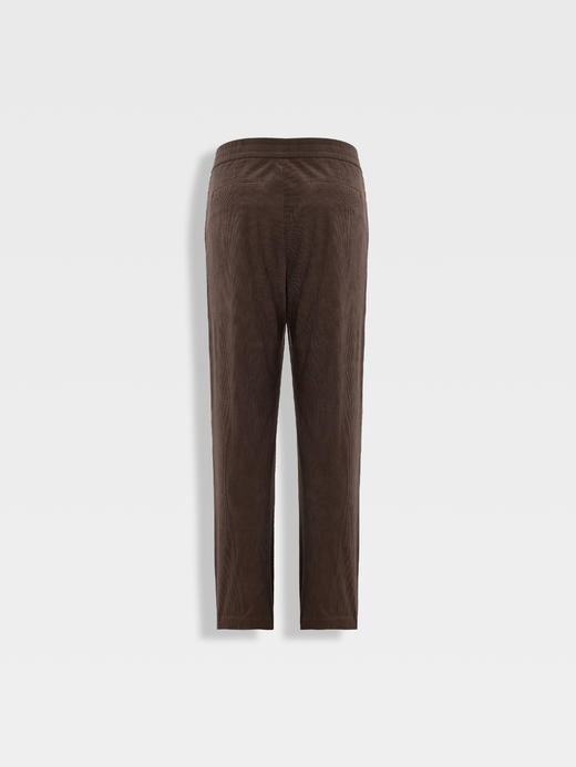 callisto雪茄棕细条灯芯绒微直筒休闲裤 商品图1