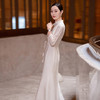 L838 2025秋季复古新中式轻国风连衣裙女高档醋酸长袖修身裙子 商品缩略图3