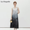 会员福利【松紧吊带+垂坠丝滑】拉夏贝尔/La Chapelle优雅气质晕染吊带长裙设计感松紧吊带渐变连衣裙 商品缩略图4