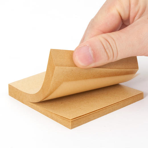 齐心牛皮纸便利贴 正方形易事贴办公留言记事告示贴N次贴便签纸3×3 100张/本 商品图4