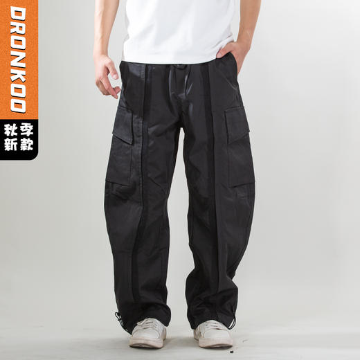 DRONKOO 2025 抽绳前破缝织带两侧袋盖贴袋中厚工装长裤 商品图0