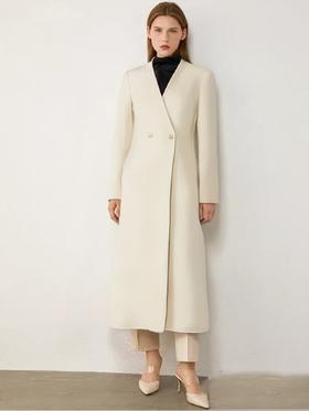 【高端系列】（微脏）手工定制001款100%羊毛长款修身双面尼大衣-喜出