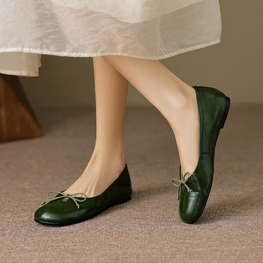 【预售5天】浅口单鞋圆头蝴蝶结通勤，软底软面平底鞋OFSM&OFSM6897 商品图4
