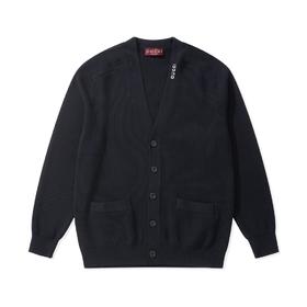 中性款嵌花丝棉针织开衫毛衣012