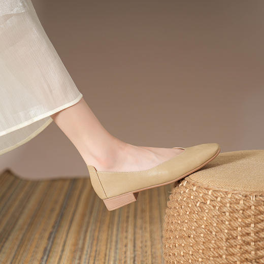 软底新款舒适透气低跟方头浅口单鞋女款软棉平底不磨脚奶奶鞋上班 商品图6