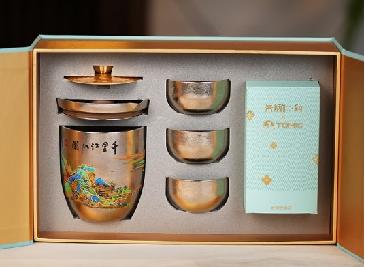 朱炳仁铜×特美刻 千里江山旅行茶具 商品图3