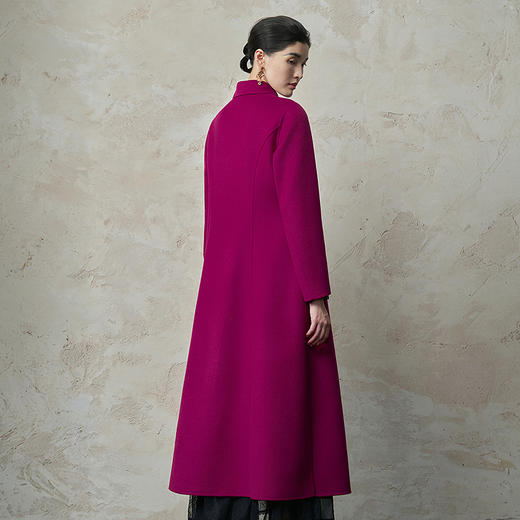 【林栖设计小店】姹紫嫣红绵羊毛双面呢新中式盘扣2025秋冬新款外套女1953131 商品图4