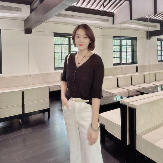 （康宝莱纱线）火桐hooton “云朵开衫”真丝羊绒V领开衫KFW2255L 商品图6
