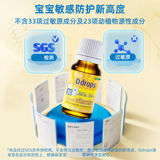 【保税仓】DDROPS婴幼儿维生素A+D滴剂60滴/瓶 商品图2
