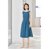 「海蓝序曲」无袖连衣裙 米思阳2026春季无袖修身显瘦圆领大摆裙简约连衣裙女4353 商品缩略图5