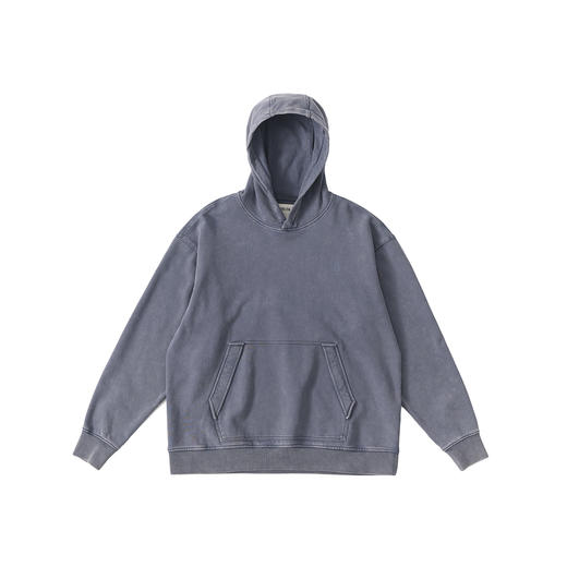 吃茶去chichaqu25重磅洗褪做旧带帽拉链卫衣复古宽松街头休闲运动 商品图4