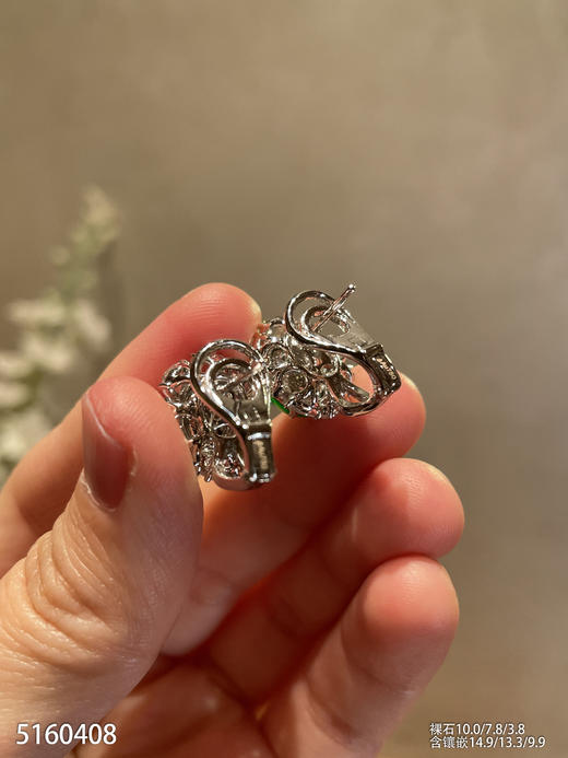 老坑玻璃种艳绿蛋面耳钉【5160408】具体价格微信咨询 商品图7