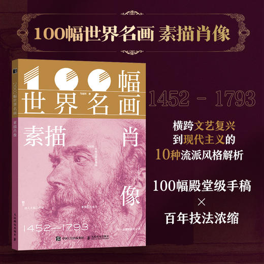 100幅世界名画 素描肖像 世界名画手稿 素描肖像画集画册 梵高达芬奇光影情感表达鉴赏参考 商品图0
