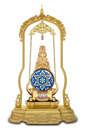 朱炳仁铜《珐琅千年·宗师绝响》天下泰平景泰蓝链瓶 商品图0