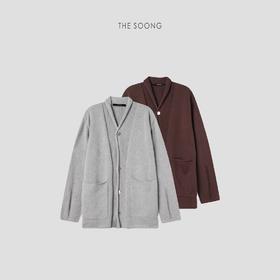 THESOONG"静享愉悦"羊毛立裁缝线廓形中长款卷边外套HWMY7655