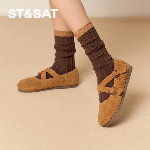 【轻甜摩卡】星期六交叉环扣芭蕾勃肯鞋SSD3111043 商品图5