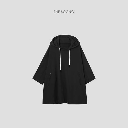 THESOONG静穆 人体力学纯棉极细四线钩针中长款连帽卫衣HXWY7288 商品图3