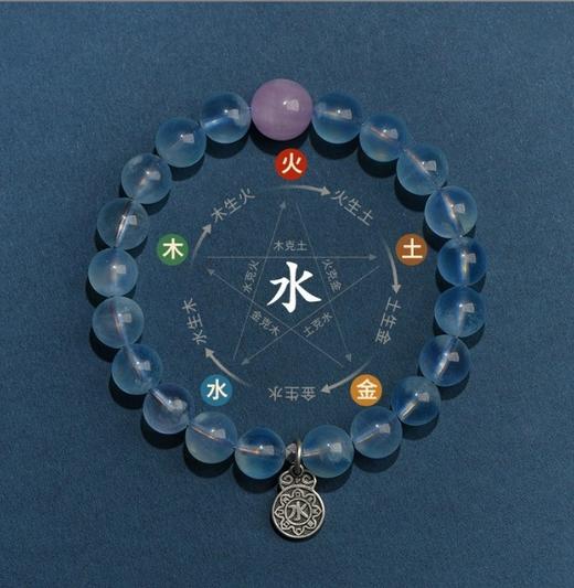 钻石豪门18000积分积分金木水火土.五行补水海蓝宝手串 商品图0