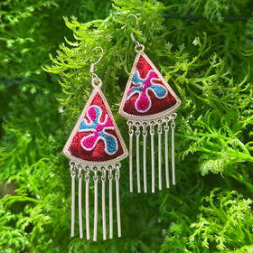 【新品耳饰】绯墨老绣耳环 | 现货加急发 手工孤品之作 匠心甄选 支持退换货 有运费险