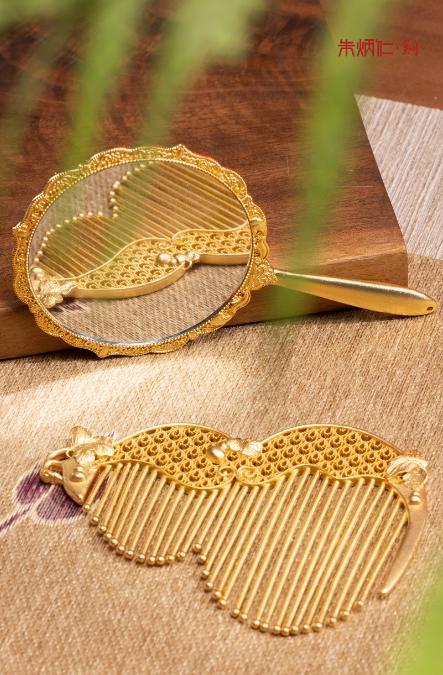 朱炳仁铜新生欢喜铜梳套装 商品图0