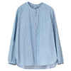 牧衣游原创 打条汉麻棉净色衬衫减龄显瘦宽松文艺蓝色衬衣 庭院深 商品缩略图4