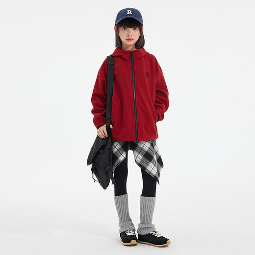 【城市运动风·软壳三防外套】植木童装2025秋新男女童三防连帽上衣外套 商品图2