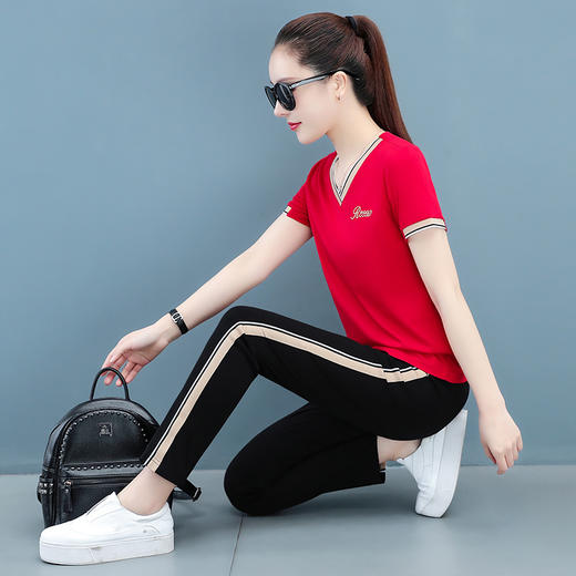 雀说女士纯棉休闲服运动装女新款时尚女装休闲裤AL8989 商品图3