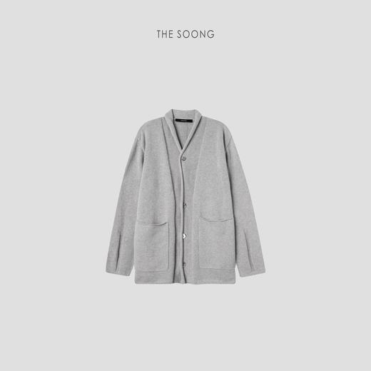 THESOONG"静享愉悦"羊毛立裁缝线廓形中长款卷边外套HWMY7655 商品图2
