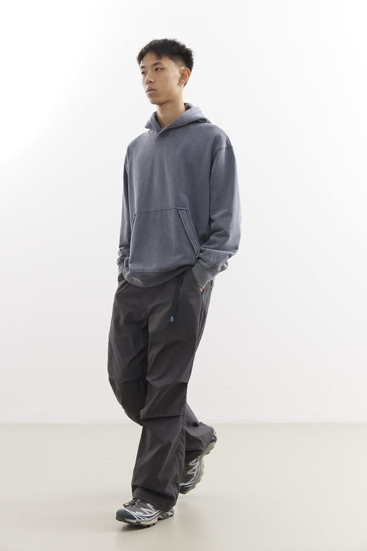 吃茶去chichaqu25重磅洗褪做旧带帽拉链卫衣复古宽松街头休闲运动 商品图1