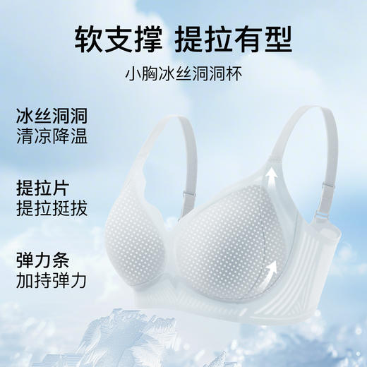 【隐形粉底液】内衣女夏季薄款无痕冰丝提拉防下垂收副乳文胸罩芸华冷月 商品图4